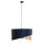 Suspension Tissu &Oslash; 50 cm Aspect velours bleu or 3x E27