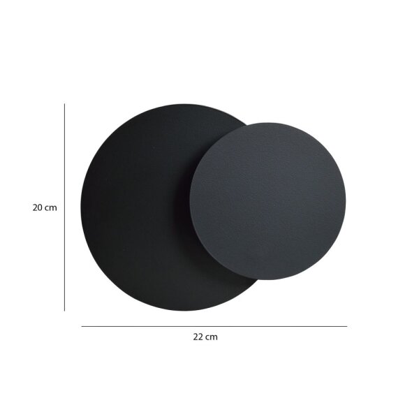 Applique murale noire ronde G9 éclairage indirect