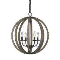 Lampe à suspendre en bois ronde Ø52cm...