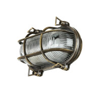 Lampe dextérieur laiton verre strié E27...