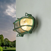 Lampe dextérieur mur laiton verre IP64 E27 Maritim...