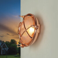 Lampe de bateau mur laiton verre E27 IP64 en cuivre...