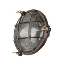 Lampe de bateau murale &Oslash; 21 cm laiton verre E27...