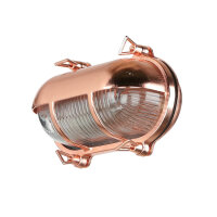 Au&szlig;enlampe Messing Riffelglas Maritim IP64 E27 Kupfer