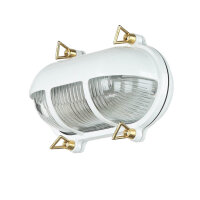 Au&szlig;enleuchte Wand IP64 Messing Riffelglas Maritim E27