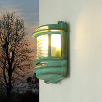 Außenleuchte Wand IP64 Messing Glas Grün antik...