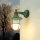 Wandlampe außen E27 IP64 Grün antik Glas Echt-Messing
