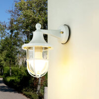 Applique extérieure Blanc IP64 Verre Laiton...
