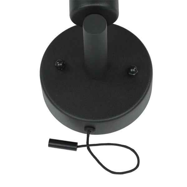 Lampe de salle de bain murale IP44 Noir Blanc G9 Interrupteur à tirette Abat-jour sphérique