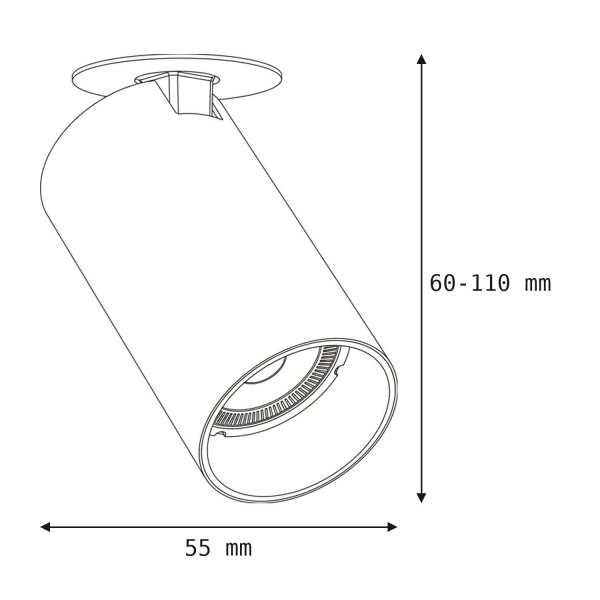 Spot encastré orientable GU10 blanc or Ø 5,5 cm Moderne