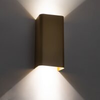 Applique murale 2 flammes Up Down en or GU10 plat mur...