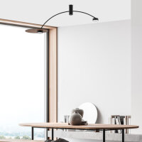 Plafonnier à 2 flammes GX53 noir bois L : 110 cm