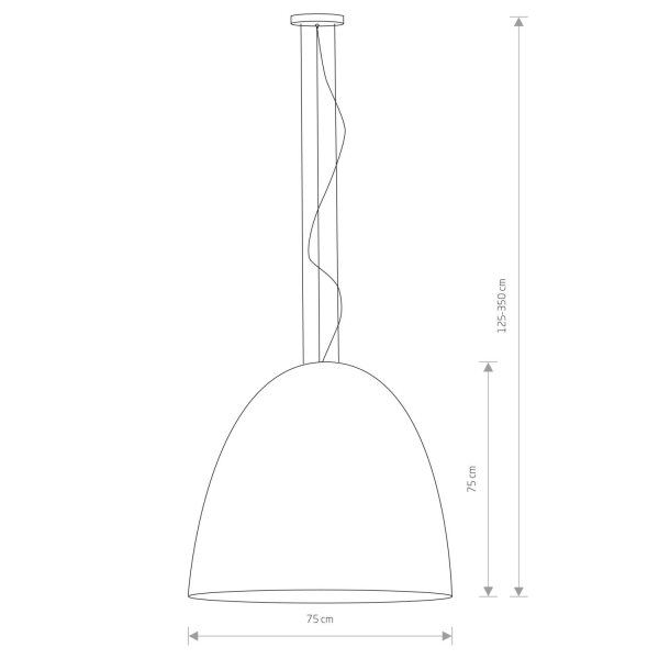Hängeleuchte Ø 75 cm groß in Weiß Kupfer matt 7x E27