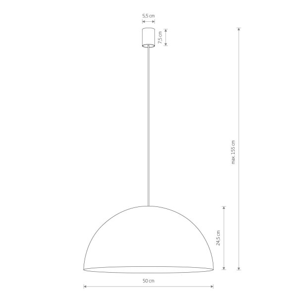 Suspension ronde Ø 50 cm brun mat métal 4x GX53