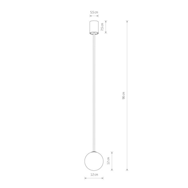 Suspension en verre Boule G9 Ø 12 cm Noir Blanc