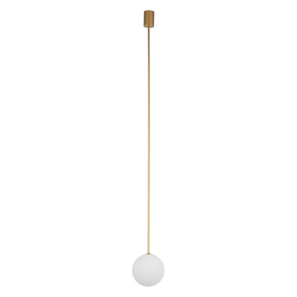 Kugellampe hängend G9 Ø 16 cm in Gold matt Weiß Glas Metall