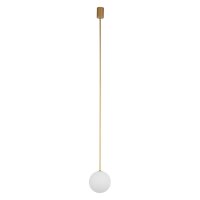 Lampe boule suspendue G9 Ø 16 cm en or mat blanc...