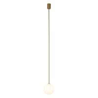 Lampe boule suspendue G9 Ø 16 cm en or mat blanc...