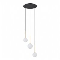 Lampe à suspendre en noir blanc or mat 3-flamme G9...