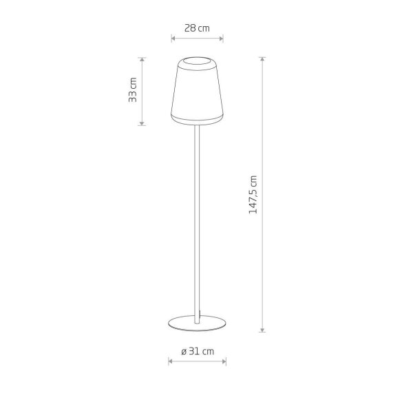 Lampadaire extérieur Fiche Câble 147,5 cm IP44 E27 LOTTIE