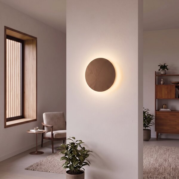 Applique LED indirecte blanc chaud 3000 K Ø 35 cm Brun rond
