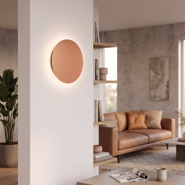 Applique LED en cuivre mat 3000 K métal rond Ø 35 cm
