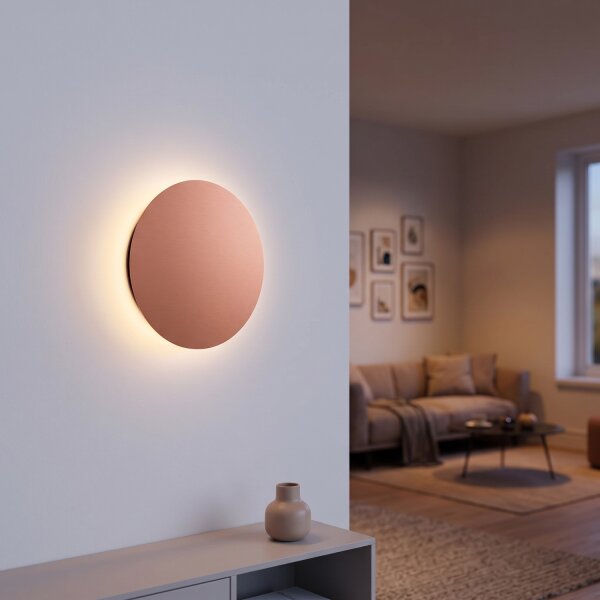 Applique LED ronde Ø 25 cm cuivre 3000 K indirect