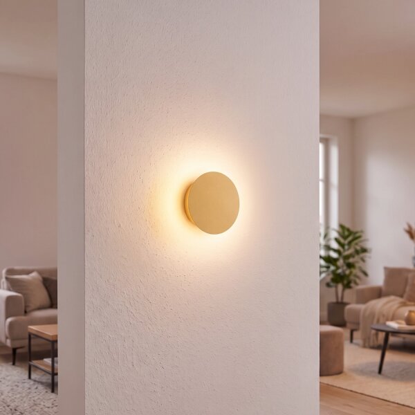 LED Wandleuchte indirekt Ø 15 cm in Gold matt 3000 K 60 lm