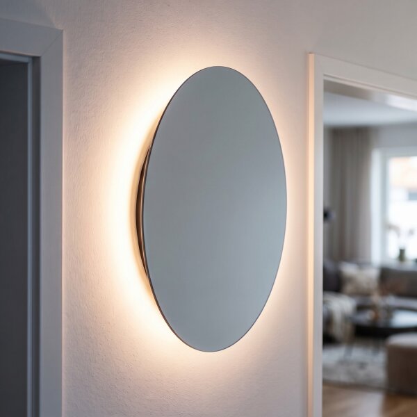 miroir mural éclairé LED 3000 K 90 lm Ø 39 cm rond indirect