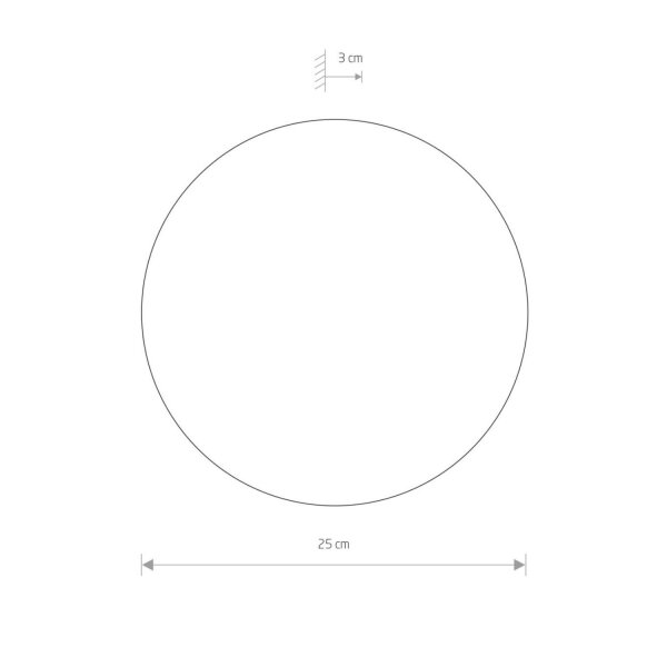 Applique LED or mat Ø 25 cm en 3000 K rond métal