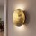 LED Wandlampe rund Ø 25 cm in Gold 3000 K 130 lm Holz