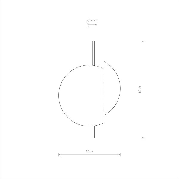Applique grande H : 80 cm bois métal plat indirect 2x GX53