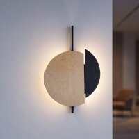 Applique grande H : 80 cm bois métal plat indirect...