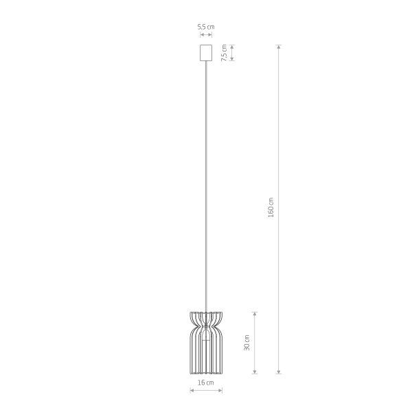 Hängeleuchte Holz Ø 16 cm Schwarz E27 verstellbar