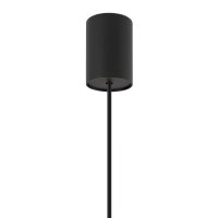 Suspension en bois Ø 16 cm Noir E27 réglable