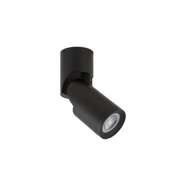 Spot mural noir GU10 Ø 6,9 cm aluminium orientable