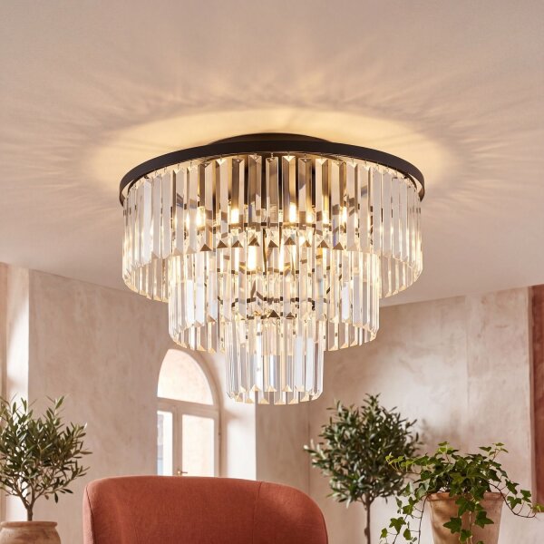 Lampe de plafond cristal art nouveau Ø 56 cm 9x E14 décoratif