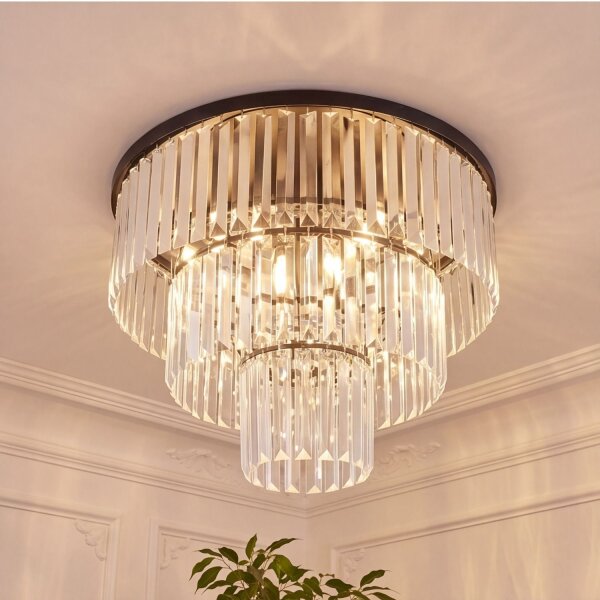Lampe de plafond cristal art nouveau Ø 56 cm 9x E14 décoratif
