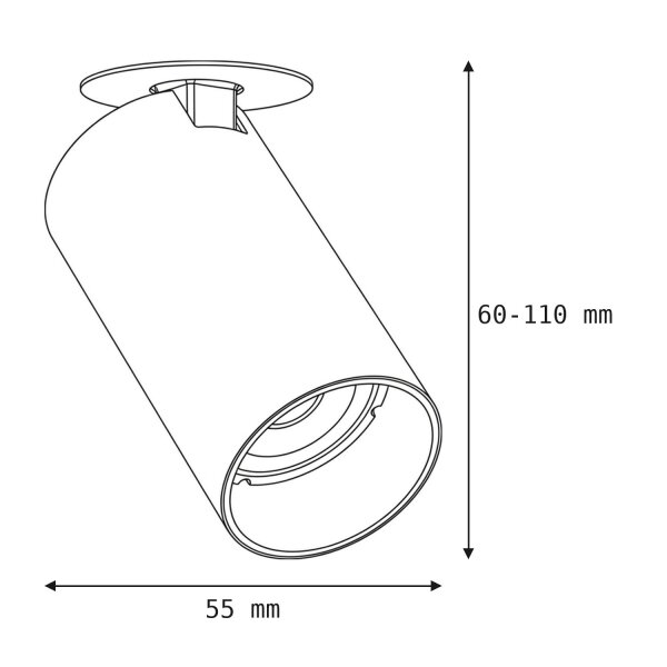 Spot Lampe encastrée en noir or GU10 orientable