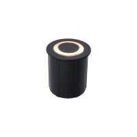 LED BodenEinbauleuchte Ø 6,5 cm IP65 Schwarz 3000...
