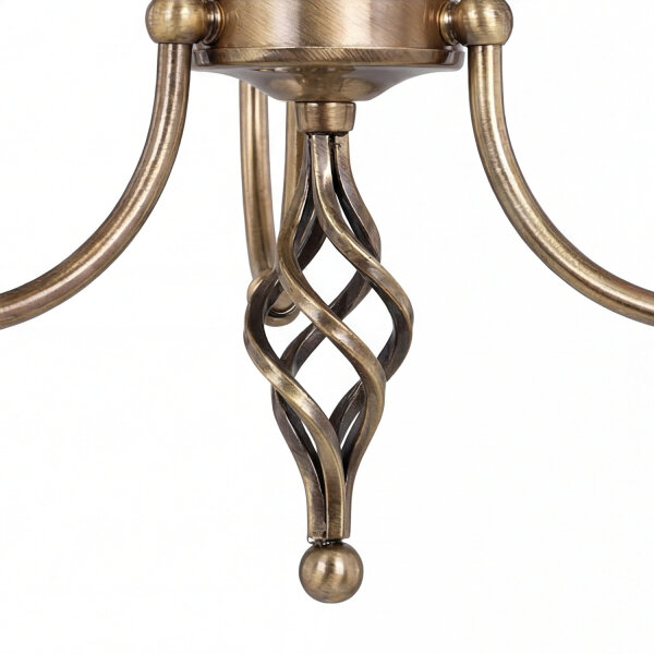 Lustre élégant en laiton antique 3 bras table à manger