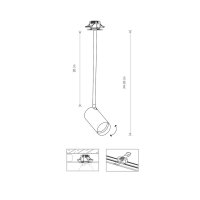 Einbaustrahler GU10 in Weiß Gold H: 34-39 cm...