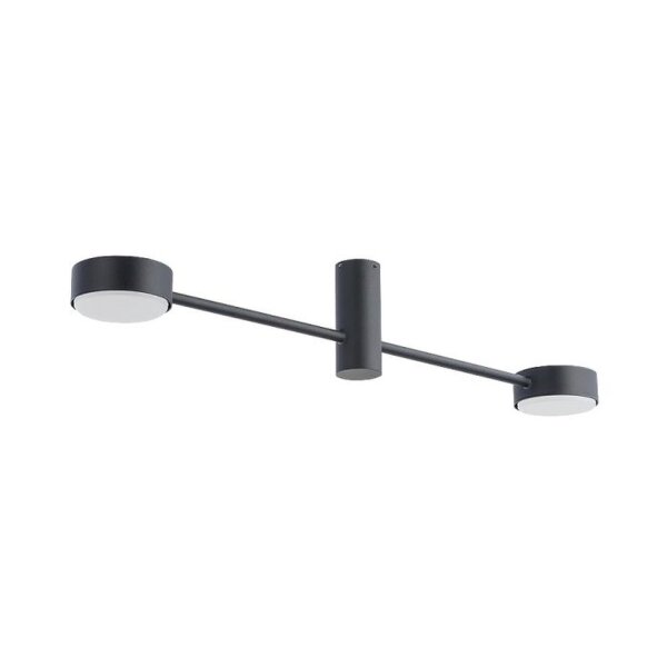 Plafonnier à 2 flammes GX53 Noir Métal Moderne 68 cm de long