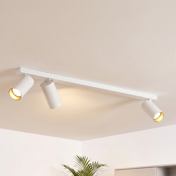 Deckenspot länglich 70 cm 3-flammig GU10 in Weiß Gold