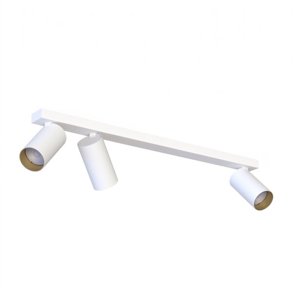 Deckenspot länglich 70 cm 3-flammig GU10 in Weiß Gold