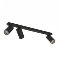 Deckenspot 3-flammig GU10 in Schwarz Gold 70 cm lang