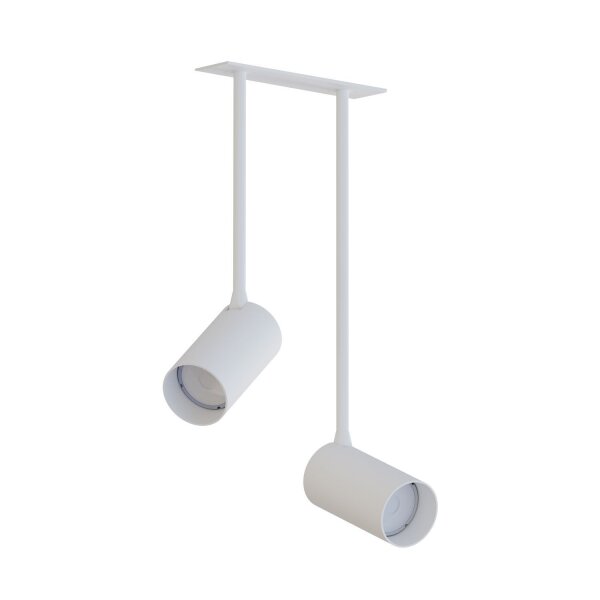 Weißer Deckenspot 2-flammig Unterputz GU10 B: 17 cm Metall