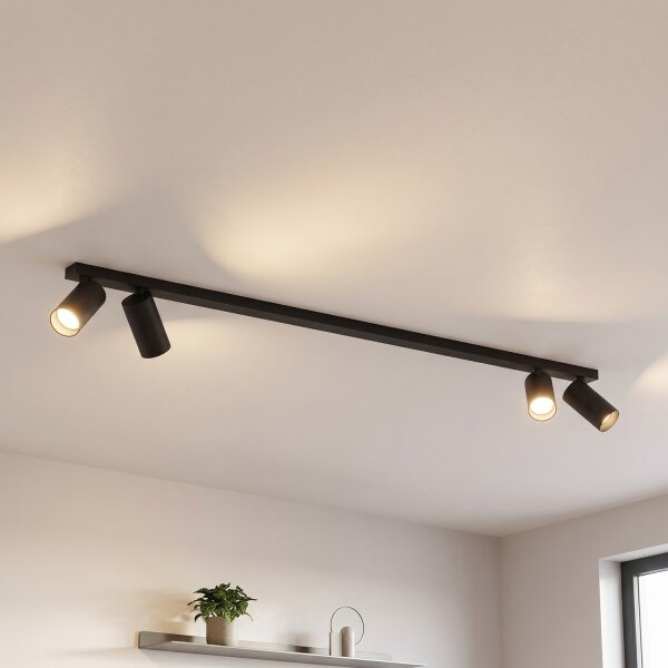 Spot de plafond 4 flammes noir GU10 118 cm de long Moderne