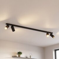 Spot de plafond 4 flammes noir GU10 118 cm de long Moderne