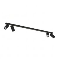 Spot de plafond 4 flammes noir GU10 118 cm de long Moderne